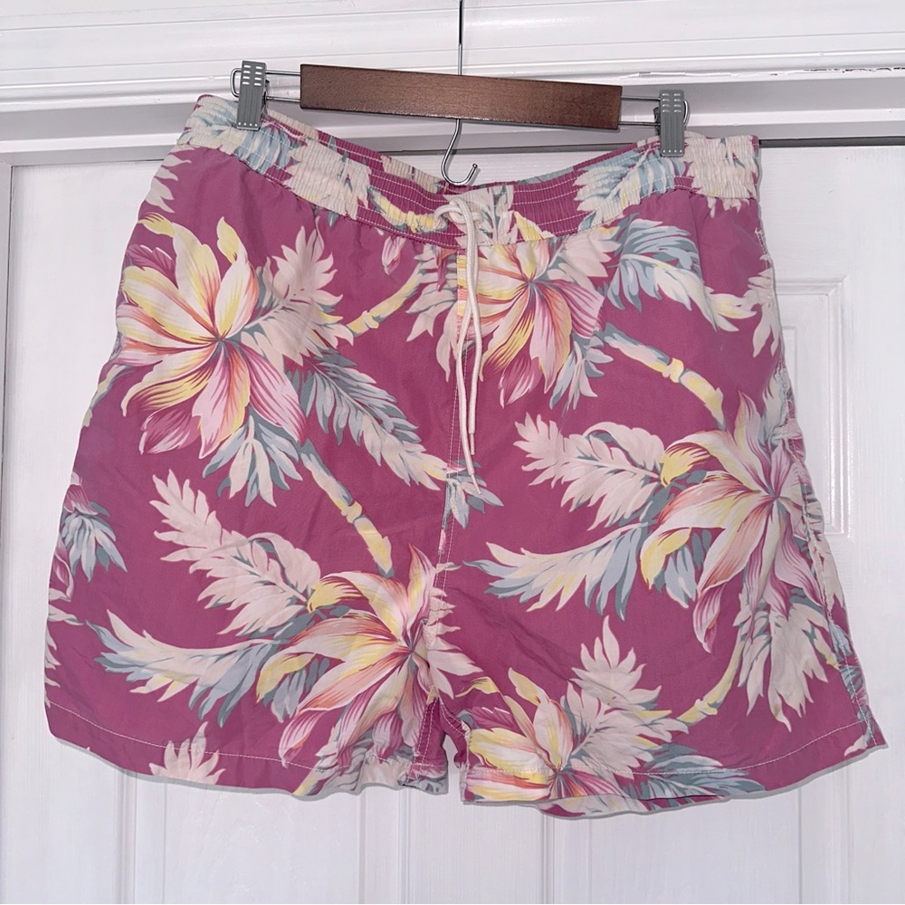 Polo Ralph Lauren Swim Trunks Floral XXL Pink Board Shorts vintage Mens